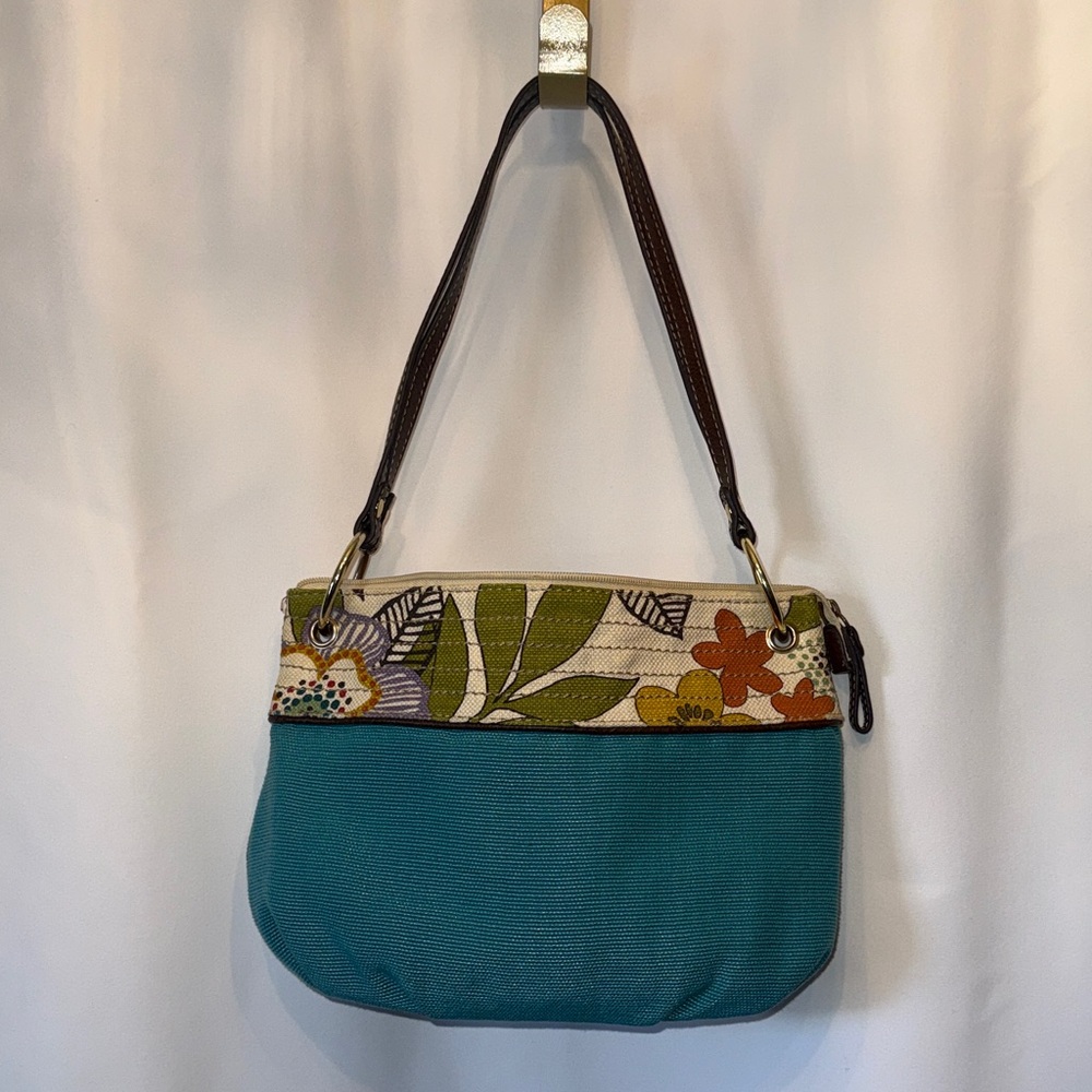 Teal Floral Shoulder Bag